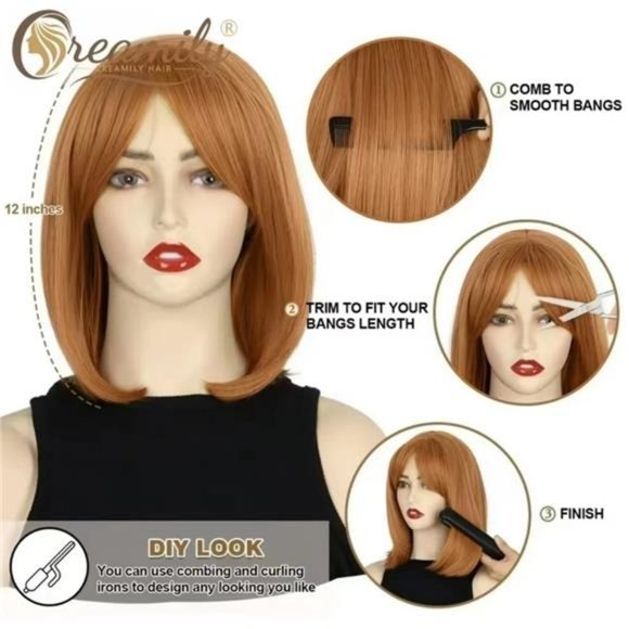 Bob Wigs for Women with Bangs Halloween Costume NWT main image 7